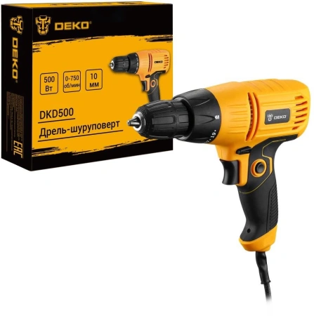 Дрель-шуруповерт Deko DKD500 12Вт патрон:быстрозажимной (кейс в комплекте) (083-1002)