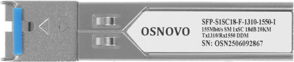 Модуль Osnovo SFP-S1SC18-F-1310-1550-I