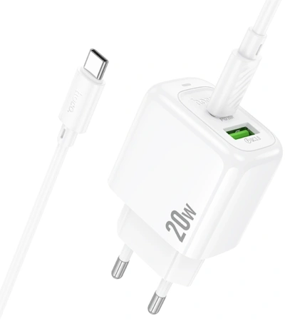 Сетевое зар./устр. Hoco CS54A Surplu 20W 3A (PD+QC) USB-A/Type-C универсальное белый (31532)