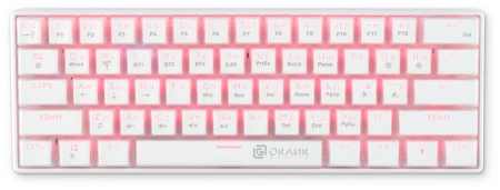 Клавиатура Оклик K763W механическая белый USB беспроводная BT/Radio Multimedia for gamer LED (1920562)