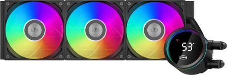 Система водяного охлаждения PcCooler DA360 Pro Digital BK ARGB Soc-AM5/AM4/1200/1700/1851 черный 4-pin 33.7dB Al LCD 300W Ret (DA360PRO-BKAWXL-GL)