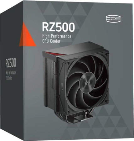 Устройство охлаждения(кулер) PcCooler RZ500 Soc-AM5/AM4/1200/1700/1851 черный 4-pin 32dB Al+Cu 250W Ret (RZ500-BKNWNX-GL)