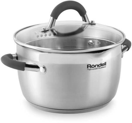 Кастрюля Rondell Flamme RDS-023 2.3л. d=18см (с крышкой) стальной