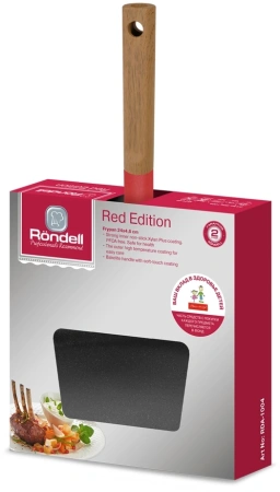 Сковорода Rondell Red Edition RDA-1004 круглая 24см покрытие: Xylan Plus ручка несъемная (без крышки) красный