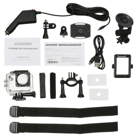 Видеорегистратор Digma FreeDrive Action 4K WiFi черный 8Mpix 2160x3840 2160p 150гр. Allwinner V3