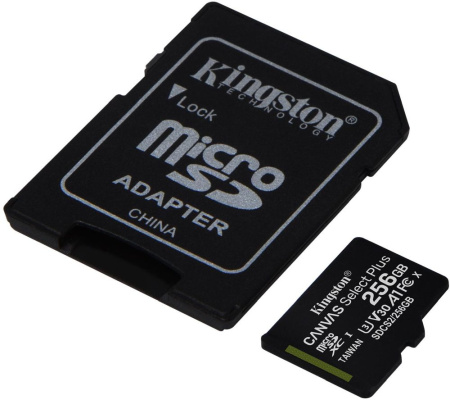 Флеш карта microSDXC 256Gb Kingston SDCS2/256GB Canvas Select Plus + adapter