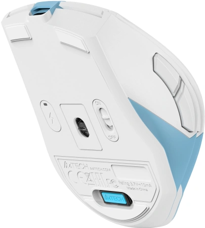 Мышь A4Tech Fstyler FG45CS Air2 голубой/белый оптическая (2000dpi) silent беспроводная USB для ноутб