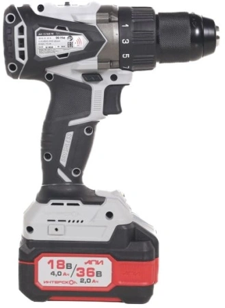 Дрель-шуруповерт Интерскол ДА-13/36В 90 аккум. патрон:быстрозажимной (кейс в комплекте) (861.2.2.70)