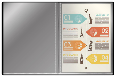 Папка с 40 прозр.вклад. Buro -ECB40BLACK A4 пластик 0.5мм черный