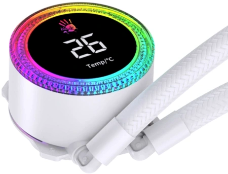 Система водяного охлаждения Bloody BD-LC240ARGB2 ARGB Soc-AM5/AM4/1200/1700/1851 белый 4-pin 22-35dB Al+Cu LCD 260W 1100gr Ret (BD-LC240ARGB2-WH)