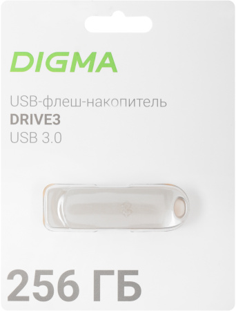 Флеш Диск Digma 256Gb DRIVE3 DGFUM256A30SR USB3.0 серебристый