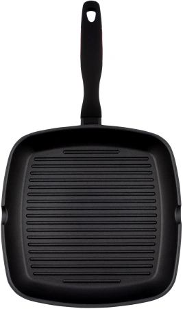 Сковорода-гриль Rondell Perfect RDA-1562 квадратная 28см покрытие: Xylan Plus ручка несъемная (без крышки) черный