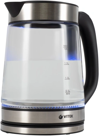 Чайник электрический Vitek VT-1179 1.7л. 2200Вт серебристый корпус: стекло/металл