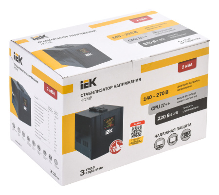 Стабилизатор напряжения IEK Home 2кВА однофазный черный (IVS20-1-02000)