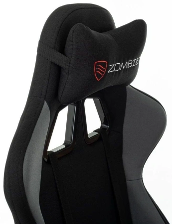 Кресло игровое Zombie Rudger черный/серый с подголов. крестов. пластик