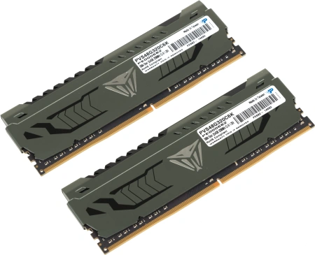 Память DDR4 2x4Gb 3200MHz Patriot PVS48G320C6K Viper Steel RTL Gaming PC4-25600 CL16 DIMM 288-pin 1.35В dual rank с радиатором Ret