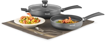 Сковорода Rondell Strike RDA-1355 круглая 26см покрытие: Xylan Plus ручка несъемная (без крышки) серый