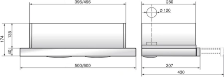 Вытяжка встраиваемая Hyundai HBH 6236 WG белый управление: кулисные переключатели (1 мотор)