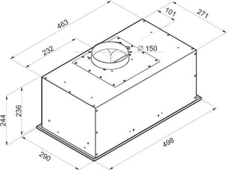 Вытяжка встраиваемая Maunfeld Crosby Power 50 нержавеющая сталь управление: кнопочное (1 мотор)