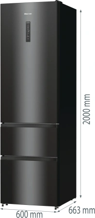 Холодильник Hisense RM469N4AFD1 2-хкамерн. черный инвертер