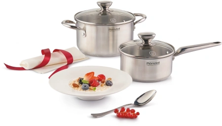 Кастрюля Rondell Merkur RDS-1224 5.1л. d=24см (с крышкой) стальной
