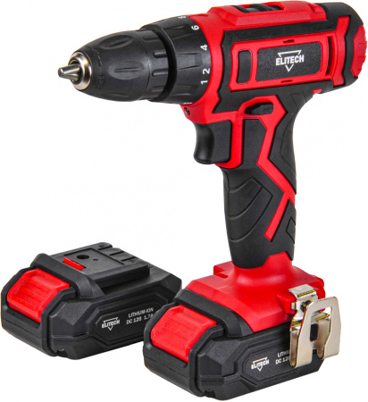 Дрель-шуруповерт Elitech ДА 122СЛ аккум. патрон:быстрозажимной (кейс в комплекте) (E2201.015.01)