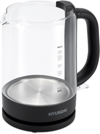 Чайник электрический Hyundai HYK-G3402 1.7л. 2200Вт серый/серебристый корпус: стекло/пластик