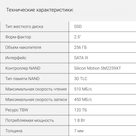 Накопитель SSD Digma SATA III 256Gb DGSR2256GS93T Run S9 2.5"
