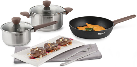 Сковорода Rondell Bueno RDA-1583 круглая 24см покрытие: Xylan Plus ручка несъемная (без крышки) черный