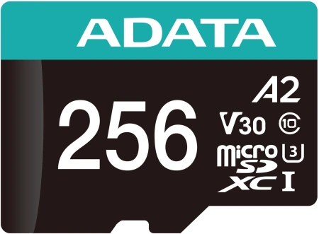 Флеш карта microSDXC 256Gb Class10 A-Data AUSDX256GUI3V30SA2-RA1 Premier Pro + adapter