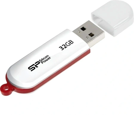 Флеш Диск Silicon Power 32Gb LuxMini 320 SP032GBUF2320V1W USB2.0 белый