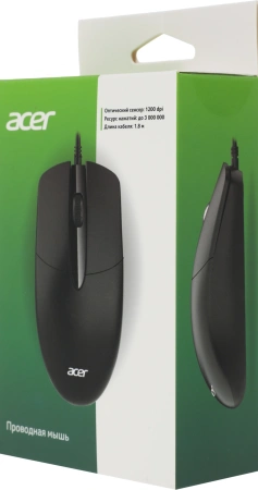 Мышь Acer OMW300 черный оптическая (1200dpi) USB (3but)