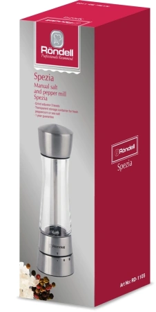 Мельница для перца/соли Rondell Spezia RD-1105 стальной упак.:подарочная коробка