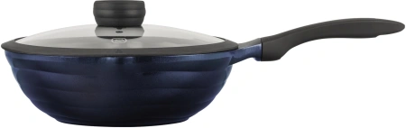 Сковорода ВОК (WOK) Rondell Royal Blue RDA-1548 круглая 28см покрытие: Eclipse HB ручка несъемная (с крышкой) синий