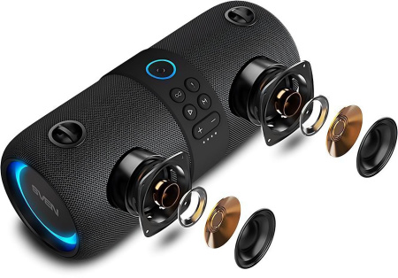 Колонка порт. Sven PS-340 черный 24W 2.0 BT/3.5Jack/USB 10м 3600mAh (SV-021283)