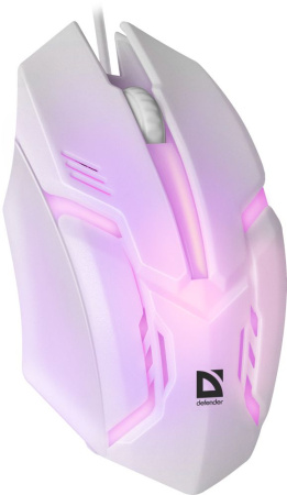 Мышь Defender Cyber MB-560L белый оптическая 1600dpi USB для ноутбука 2but (52561)