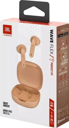 Наушники вкладыши JBL Wave Flex TWS бежевый беспроводные bluetooth