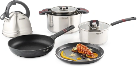 Ковш Rondell Stripes RDS-1635 2л. d=18см (с крышкой) стальной