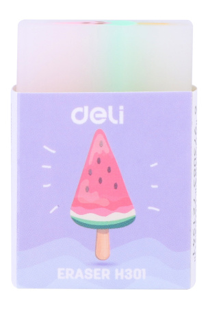 Ластик Deli EH301 прямоугольный 38х25х17мм ассорти индивидуальная картонная упаковка