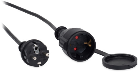 Удлинитель силовой Starwind ST-PS1.10/FRB-16 3x0.75кв.мм 1розет. 10м КГ 16A без катушки черный