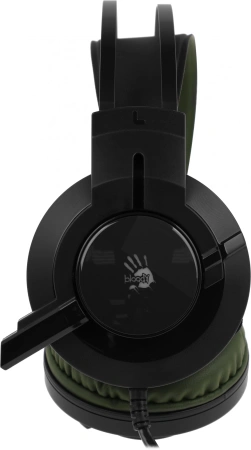 Наушники с микрофоном A4Tech Bloody J450 черный/зеленый 1.8м мониторные оголовье (J450)