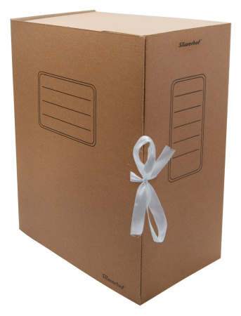 Папка архивная 2 завязки Silwerhof ПАЗ-150БУРЫЙ микрогофрокартон корешок 150мм A4 325x250x150мм бурый