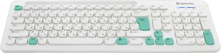 Клавиатура + мышь Defender Cerrato C-978 клав:белый мышь:белый/голубой USB беспроводная Multimedia (45978)