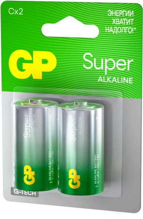 Батарея GP Super G-Tech Alkaline 14A LR14 C (2шт) блистер