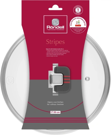 Крышка Rondell Stripes RDA-1619 d=20см крыш.прозрачный руч.серая