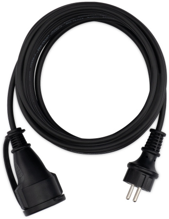 Удлинитель силовой Starwind ST-PS1.10/FRB-16 3x0.75кв.мм 1розет. 10м КГ 16A без катушки черный