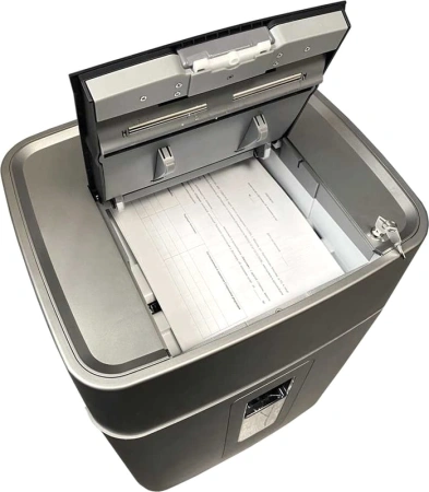 Шредер Office Kit SA300 (1,9х15) серый/черный с автоподачей (секр.P-5)/фрагменты/300лист./45лтр./ско