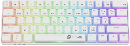 Клавиатура Оклик K763W механическая белый USB беспроводная BT/Radio Multimedia for gamer LED (1920562)