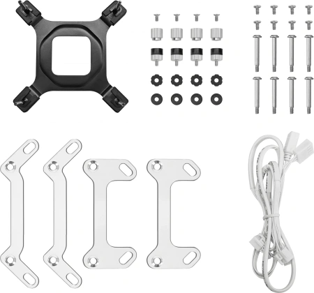 Система водяного охлаждения Deepcool Mystique 240 ARGB Soc-AM5/AM4/1200/1700/1851 белый 4-pin 36.49dB Al 1543gr Ret (R-LX240-WHDSNMCP-G-1)