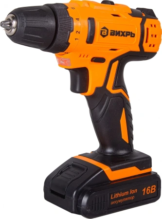Дрель-шуруповерт Вихрь ДА-16Л-2КА аккум. патрон:быстрозажимной (кейс в комплекте) (72/14/49)